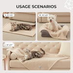 1 Pack 3 Calming Blankets Fluffy Premium Fleece Pet Blanket Soft Sherpa Throw For Dog Puppy Cat Beige Small (23" X16'')