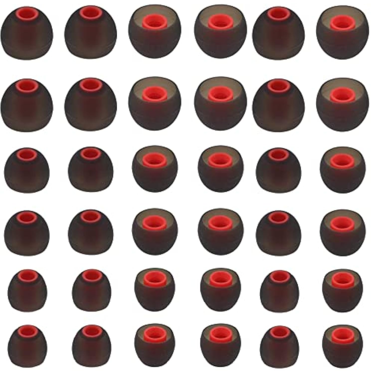 Earbud Tips Soft Silicone Earbuds Replacement Tips Fit For In-Ear Headphones (Inner Hole From 3.8Mm -4.2Mm) 18 Pairs S/M/L Sizes Soft Silicone Ear Tips Earbud Covers Eartips 18 Pairs Blackred