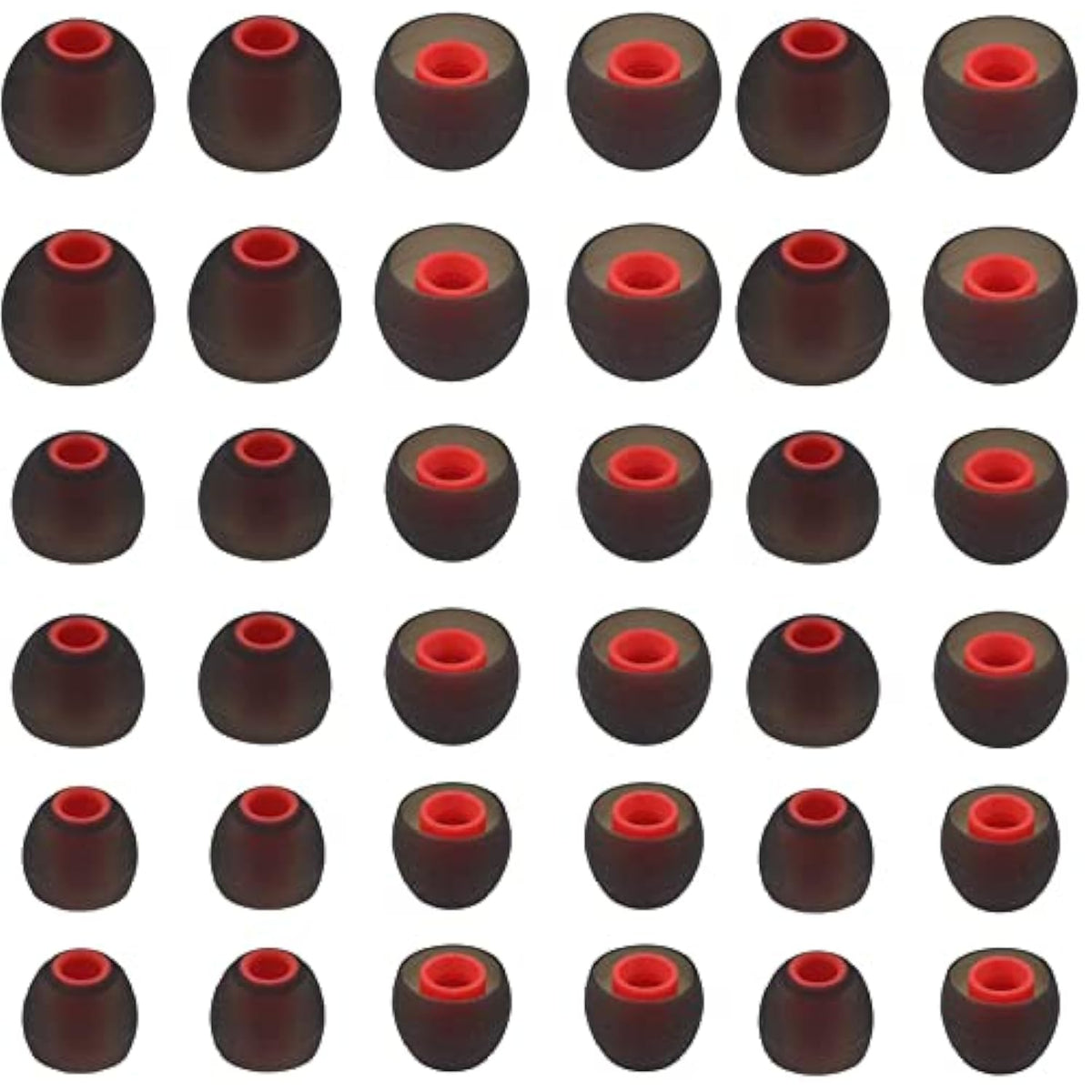 Earbud Tips Soft Silicone Earbuds Replacement Tips Fit For In-Ear Headphones (Inner Hole From 3.8Mm -4.2Mm) 18 Pairs S/M/L Sizes Soft Silicone Ear Tips Earbud Covers Eartips 18 Pairs Blackred