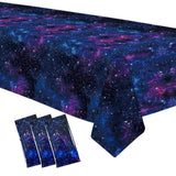 Space Galaxy Party Tablecloth Decorations - Disposable Outer Space Birthday Party Supplies Table Cover, Starry Night Sky Birthday Baby Shower Decorations Table Cloth - 3 Pack (54In X 108In)