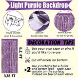 4 Pack Light Purple Fringe Curtain Backdrop, 3.2Ft X 8.2Ft Metallic Tinsel Foil Fringe Streamers Background For Photo Booth Birthday Wedding Baby Shower Carnival Easter Mother’S Day Party Decorations