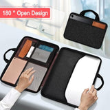 Laptop Case 13.3-14 Inch Briefcase Handbag, Water-Resistant And Shockproof Computer Sleeve Compatible With Macbook Pro 14", Mac Air/Pro 13.3" And 13"-14" Notebooks Chromebooks,Black