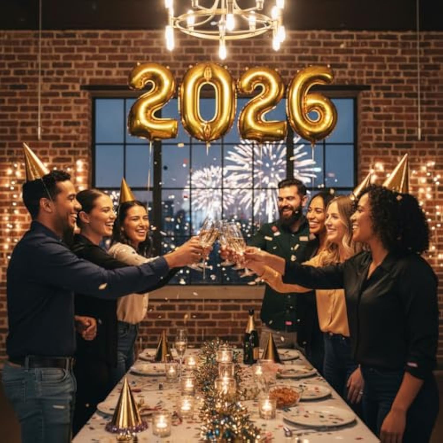 16in Gold 2026 Number Balloons New Year Party Decorations