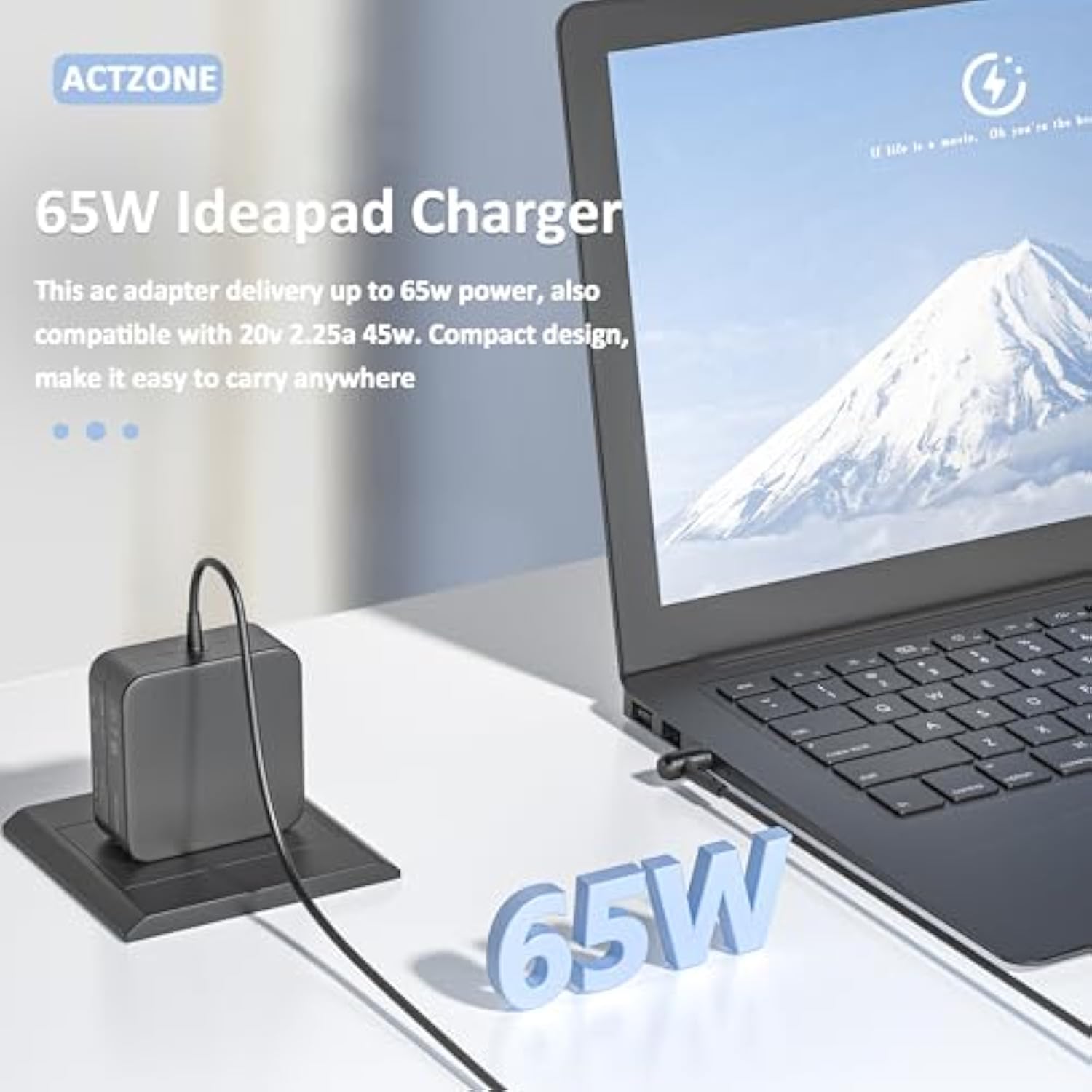 65W Ac Adapter Power Cord For Lenovo Ideapad 100S 110 110S 120 120S 310 320 33