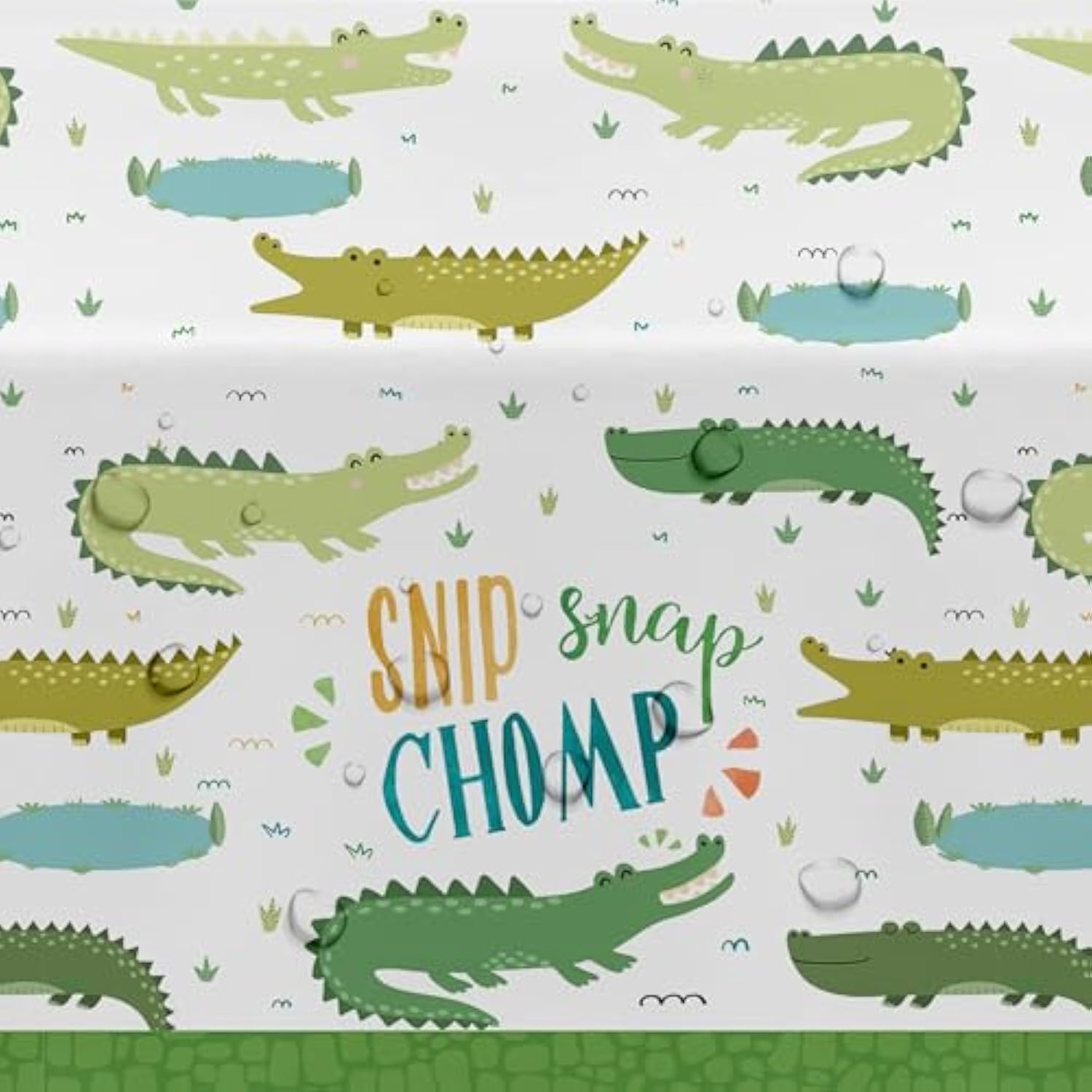 3Pc Alligator Party Tablecloths – Crocodile Reptile Disposable Covers, 86"×55"