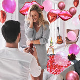 Valentines Day Decor Love Balloon Set, Pink Aluminum Film Large Lips,