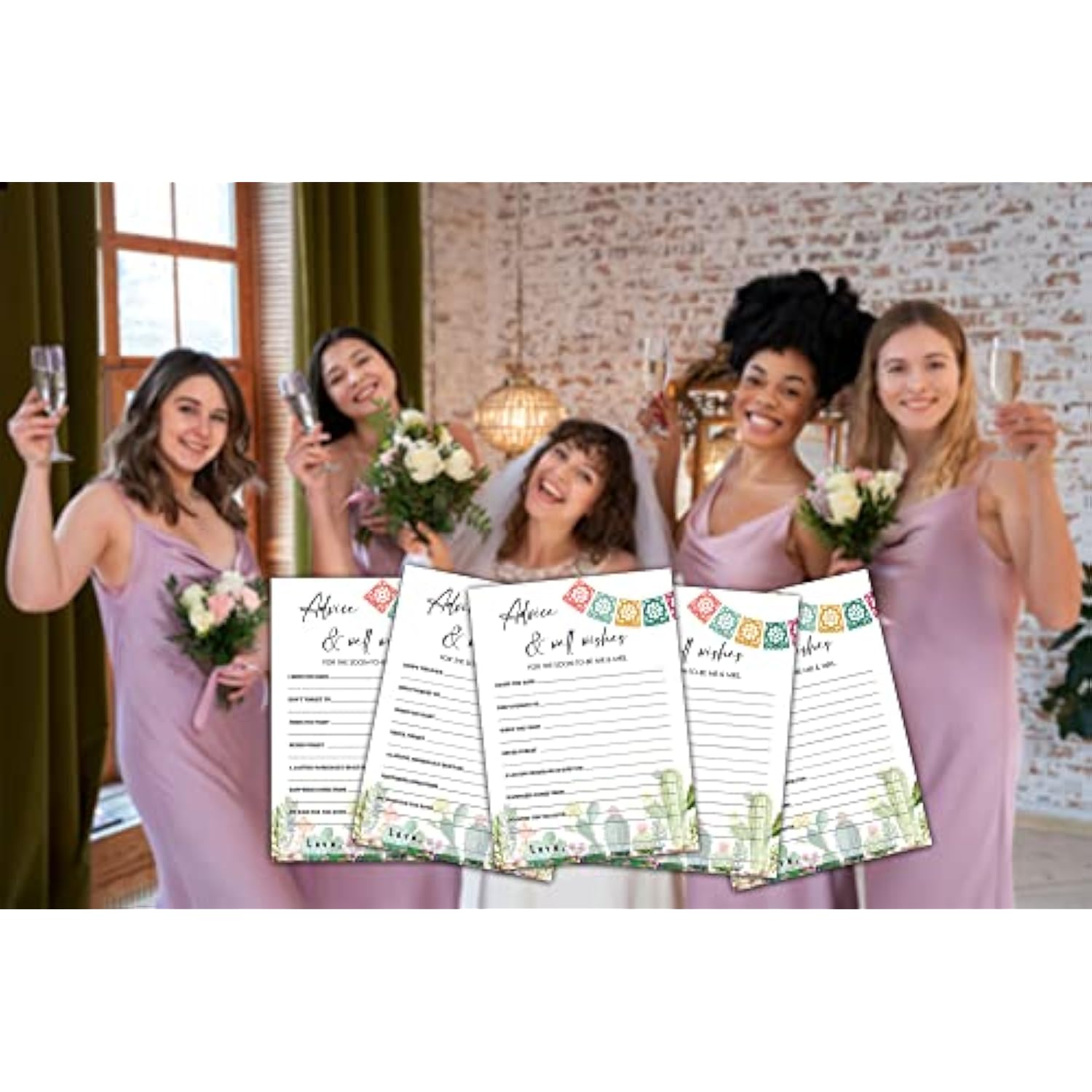 Bridal Shower Games, Fiesta Mexican Bridal Shower Decorations, Advice And Wishes Cards For Wedding Shower Bachelorette Party, Wedding Engagement Party, Set Of 30 Game Cards (A11)