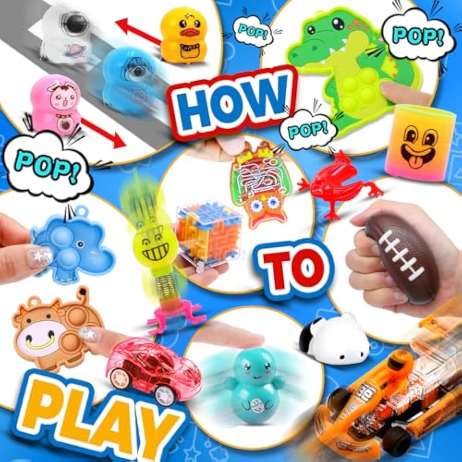 350 Pcs Party Favors For Kids, Fidget Toys Bulk, Easter Eggs Fillers, Treasure Box Toy For Classroom Prizes, Goodie Bags Stuffers Birthday Carnival Prize, Pinata Filler Stuffers