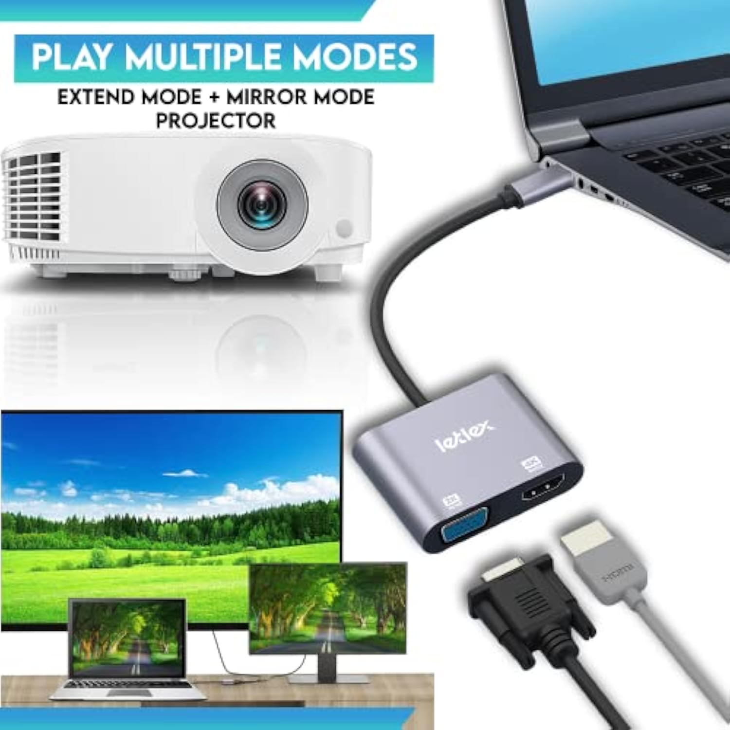 Usbc To Vga/Hdmi Adapter Usb C Hub Multiport Adapter Usb Hdmi Adapter 4K@60Hz