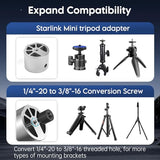 link Mini Tripod Adapter, Aluminum Mimi Starlink Mount with 1/4"-20 & 3/8"-16 Thread, Compatible with Mini Star Link Pipe Adapter and Flat Mount