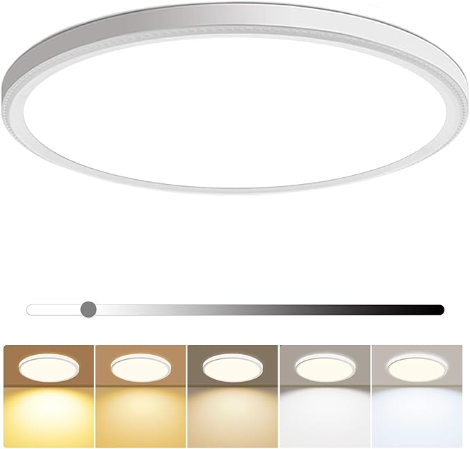 16 Inch LED Ceiling Light 4800LM 5CCT Dimmable Flush Mount White Fixture