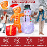 Christmas Inflatables Outdoor Decoration, Cute 6 Ft Snowman Gingerbread Christmas Decorations, Build-In Leds, Stable Chr