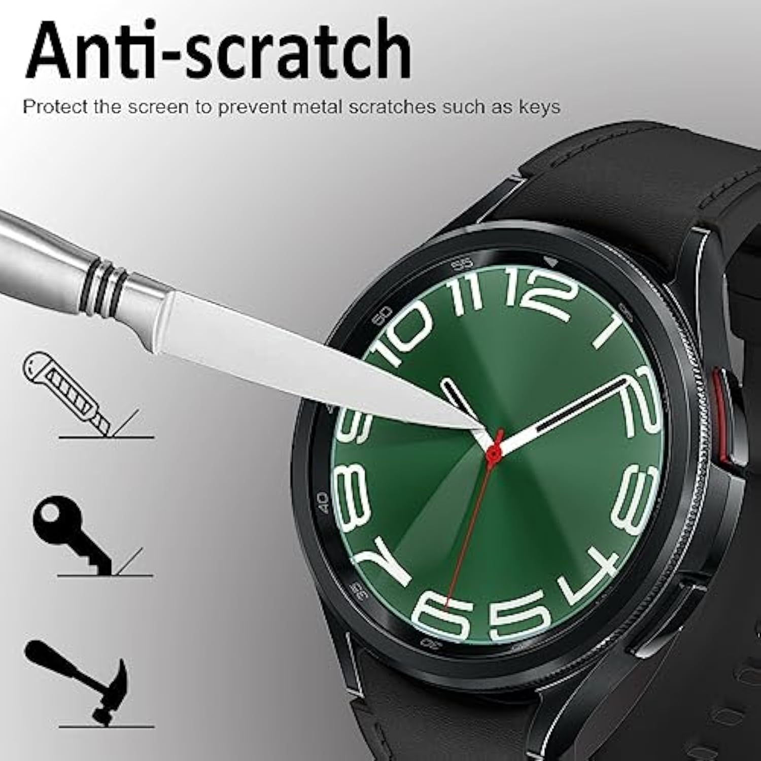 [4 Pack] For Samsung Galaxy Watch 6 Classic 47Mm Screen Protector,Tempered Glass Screen Protector Protective Film Cover Accessories For Galaxy Watch 6 Classic 47Mm (Not For Other Models)