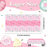 Donut 6Th Birthday Tablecloth, 3-Pack 108X54 Inch Plastic Table Covers With Sweet Sassy And Six Design, Perfect For Birthday Parties And Celebrations