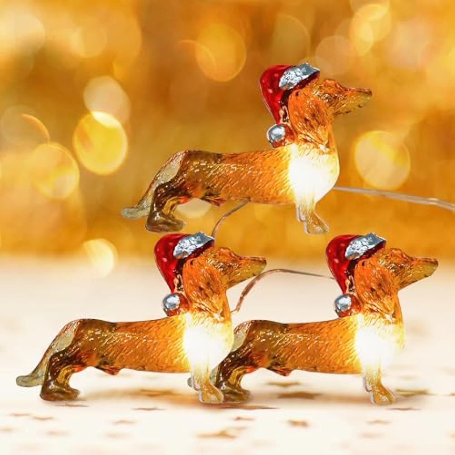 Dachshund Dog String Lights, 10Ft 30 Led Weiner Dog Twinkle Lights, Usb & Battery Operated Dachshund Christmas Lights Wi
