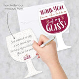 Big Dot of Happiness But First, Wine Tasting Party Thank You Note Cards with Envelopes - Set of 12