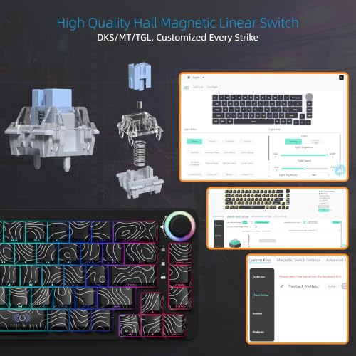 M68 He V2 Rapid Trigger Keyboard 60% Percent, Hall Effect Topographic Gaming Keyboard, Wired Rgb Custom Mechanical Key Board With Magnetic Switch, Pbt Keycaps For Mac/Win (Black)