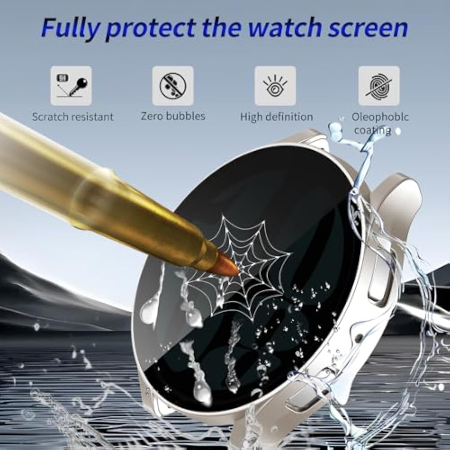 2 Pack For Samsung Galaxy Watch 6 44Mm Screen Protector Case [Anti-Peeping], Privacy Hard Pc Bumper Full Coverage Protective Accessories Built-In Tempered Glass Film