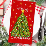 80Pcs Merry Christmas Guest Napkins Disposable Red Xmas Tree Snowflake Paper Napkins Dinner Hand Napkins For Winter Party Tableware Supplies
