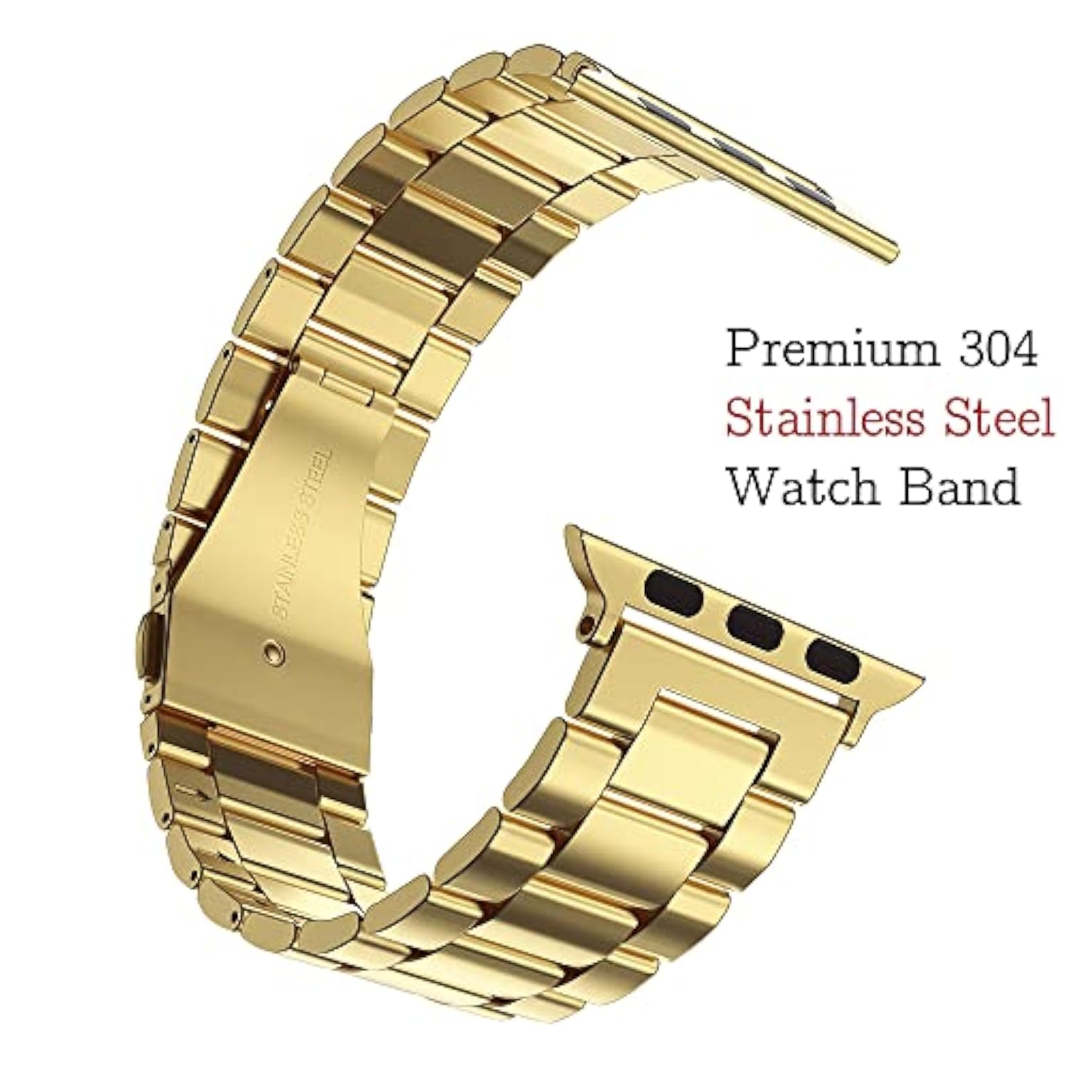 Compatible With Apple Watch Band And Case, Stainless Steel Metal Chain With Tpu Cover, Smart-Watch Link Bracelet Strap, Wrist-Band For I-Watch Series 9 8 7 6 5 4 3 2 1 Se, 45Mm 44Mm 42Mm, Gold