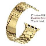 Compatible With Apple Watch Band And Case, Stainless Steel Metal Chain With Tpu Cover, Smart-Watch Link Bracelet Strap, Wrist-Band For I-Watch Series 9 8 7 6 5 4 3 2 1 Se, 45Mm 44Mm 42Mm, Gold