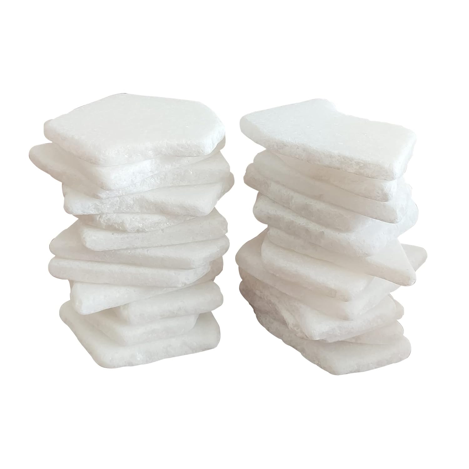 Selected Flat White Painting Marble Santorini Stone, Suitable For Painting Activities, Craft Petroglyphs, Home Decoration Benevolent Stone, 1.5-2.5 Inches Irregular Diy Painting Rock Supplies (24Pcs)