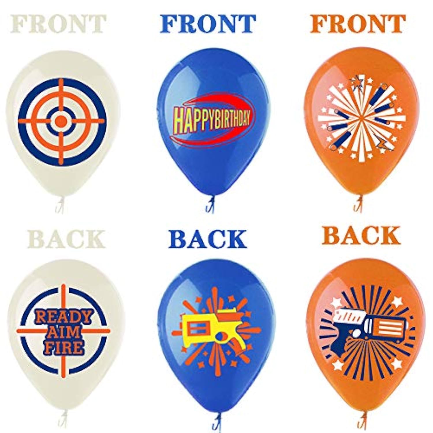 Dart War Party Supplies, Balloons, Gun Picks & Target Decorations for Birthday Party