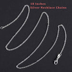 50 Pack Silver Plated Necklace Chains Bulk, Cable Chain Pack For Jewelry Making