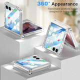 Designed For Samsung Galaxy Z Flip 7 Case Clear With Hinge Protection & Bowknot Pattern Shockproof Protective Phone Case Cover For Women Girls