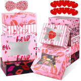 40 Pcs Valentine'S Day Bakery Cookie Boxes Cupcake Treat Box With Pvc Window 8X6X2.5 Inches Heart Gift Boxes Containers For Holiday Pastries Wedding Doughnut Candy Gift Giving (40)