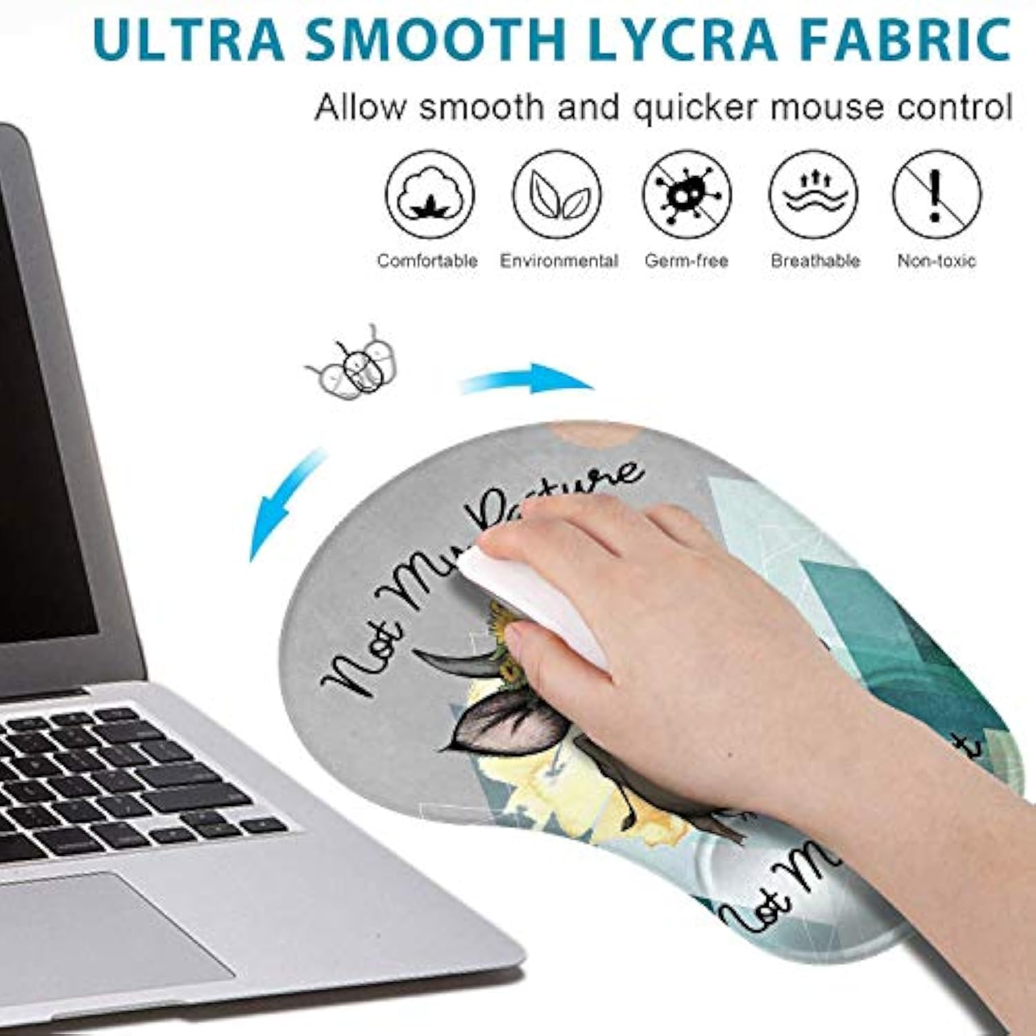 2 Pack Gaming Mouse Pad And Coaster,Ergonomic Mouse Pad With Wrist Support Gel,Non-Slip Pu Base,Easy Typing Pain Relief Effect,Suitable For Office And Home (Cute Cow)