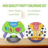 Cartoon Blue Sky White Clouds Plates Napkins Total 40Pcs Serve 10 Toy Inspired Story Kids Birthday Party Boy Baby Shower Tableware Set Clouds Sky Dinner Plates Dessert Plates Napkins Supplies