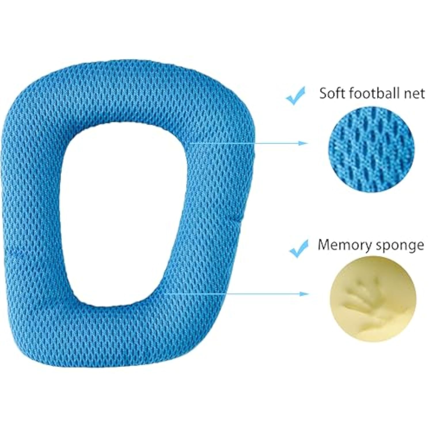 Replacement Ear Pads Compatible With Logitech G930/G430/G432/G332/G35/F450 Headphones, Replacement Ear Pads Made Of Soft Football Net Weaving And Memory Foam (Blue/Woven)