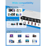 100W Usb Charging Station 6-Port With Wireless Charger, 5 Usb-A & 1 Usb-C Multi Device Charger Hub For Iphone Samsung Phones Tablets,Qi Charging Pad