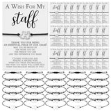 25 Sets Staff Appreciation Gifts Bulk Team Puzzle Piece Bracelet Bulk With Employee Thank You Postcard A Wish For My Staff Inspirational Favors For Teacher, Coworkers, Students