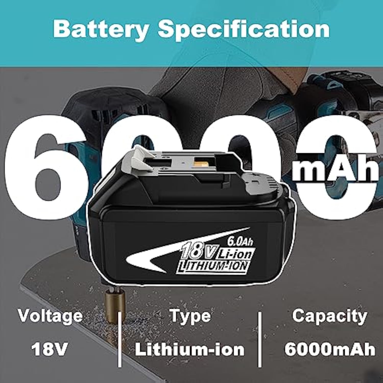 2Packs Bl1860B 18 Volt 6.0Ah Replacement Battery Compatible With Makita 18V Lithium Battery Bl1860 Bl1850B Bl1850 Bl1840 Bl1830 Bl1820 Bl1815B Lxt400 With Led Indicator Cordless Power Tools (White)