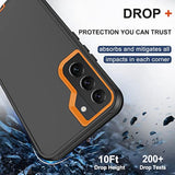 For Samsung Galaxy S22 Case With Belt Clip Holster, 2X Screen Protector, [Military Grade Protection] Heavy Duty Full Body Shockproof Dust-Proof Rugged Protective Cover For Samsung S22 5G Orange