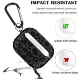 For Airpods Pro 2Nd/1St Generation Case Leopard 2019/2022/2023, Cute Air Pods Pro Protective Printed Cover Skin Women Girl For Apple Ipod Pro 2/1 Gen Case With Keychain - Black/Grey Leopard