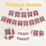 Dog Paw Happy Birthday Banner, Pre-Strung Personalized Birthday Sign Cartoon Themed Decorations For Boys Girls Baby Shower Birthday Party Supplies