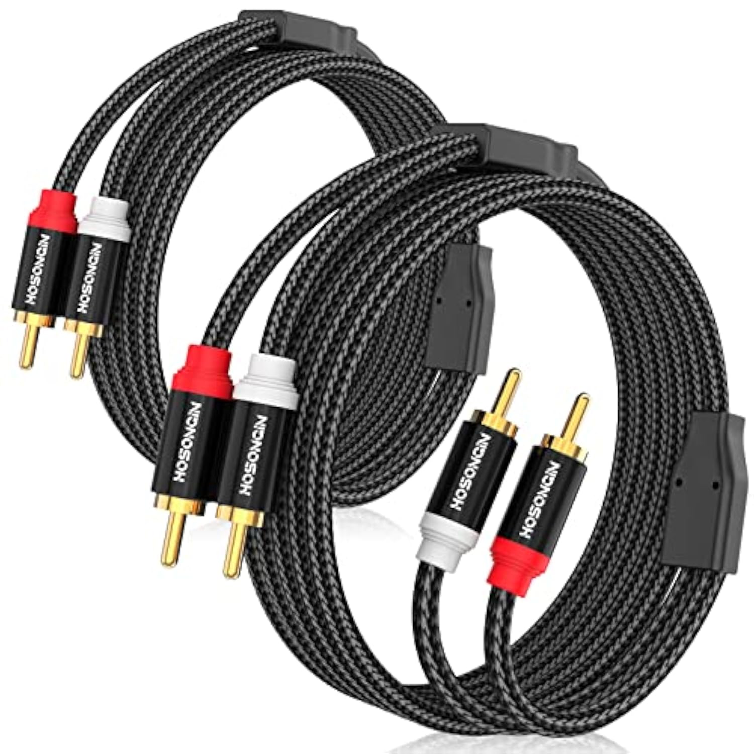 Rca Cables 3.3Ft 2 Pack[Hi-Fi Sound, Nylon Braided, Shielded], 2-Male To 2-Mal