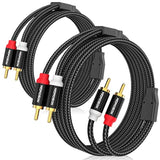 Rca Cables 3.3Ft 2 Pack[Hi-Fi Sound, Nylon Braided, Shielded], 2-Male To 2-Mal
