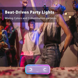 DOSS SoundBox Pro+ Bluetooth Wireless Pairing Speaker with 24W Stereo Sound, Punchy Bass, IPX6 Waterproof, 15Hrs Playtime, Multi-Colors Lights, for Home, Outdoor-Purple