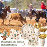 168 Pcs Boho Western Rodeo Birthday Party Supplies Cowboy Birthday Party Decorations, Howdy Cowgirl Supplies, Yeehaw Western Baby Shower Favors, Wild West Theme Tableware