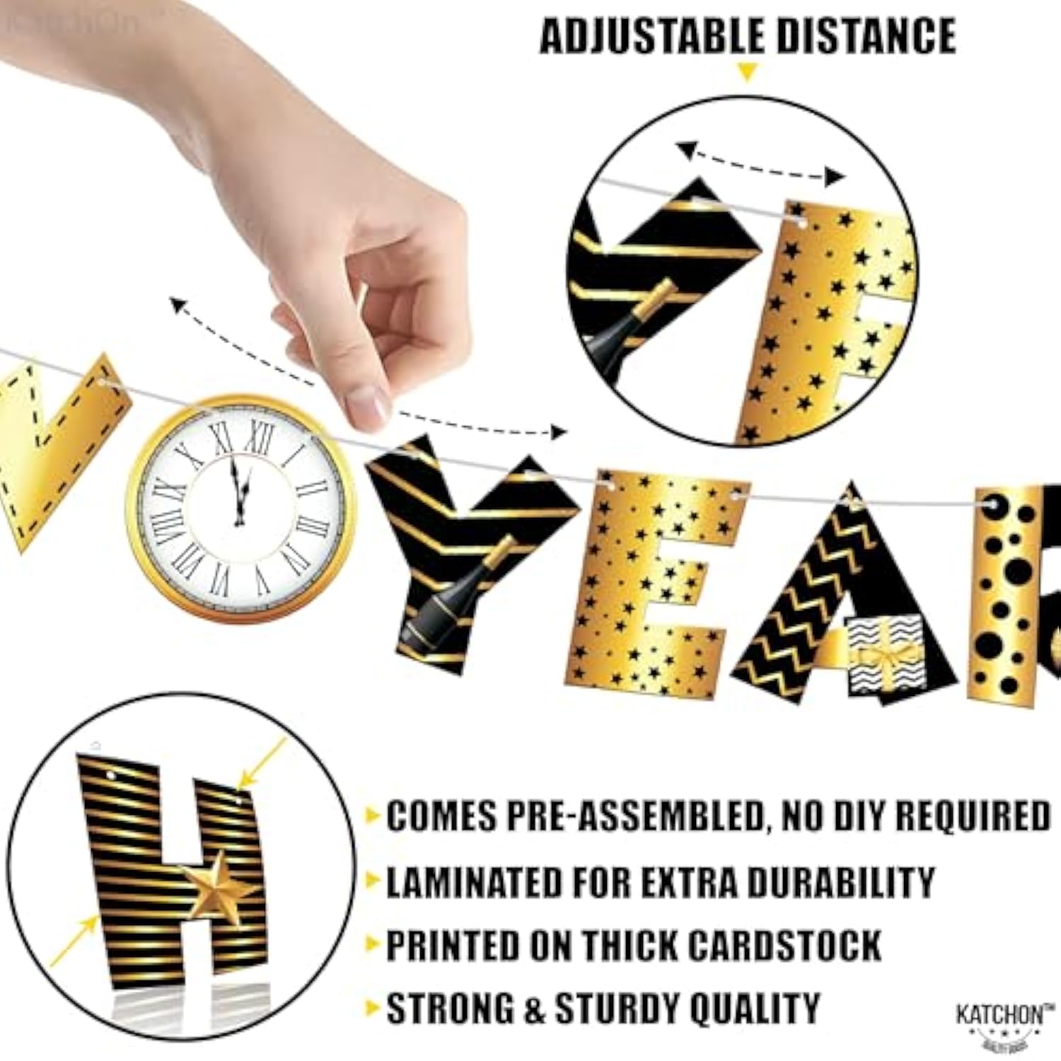 Happy New Year 2026 Banner 10 Ft Gold Foil Party Decoration