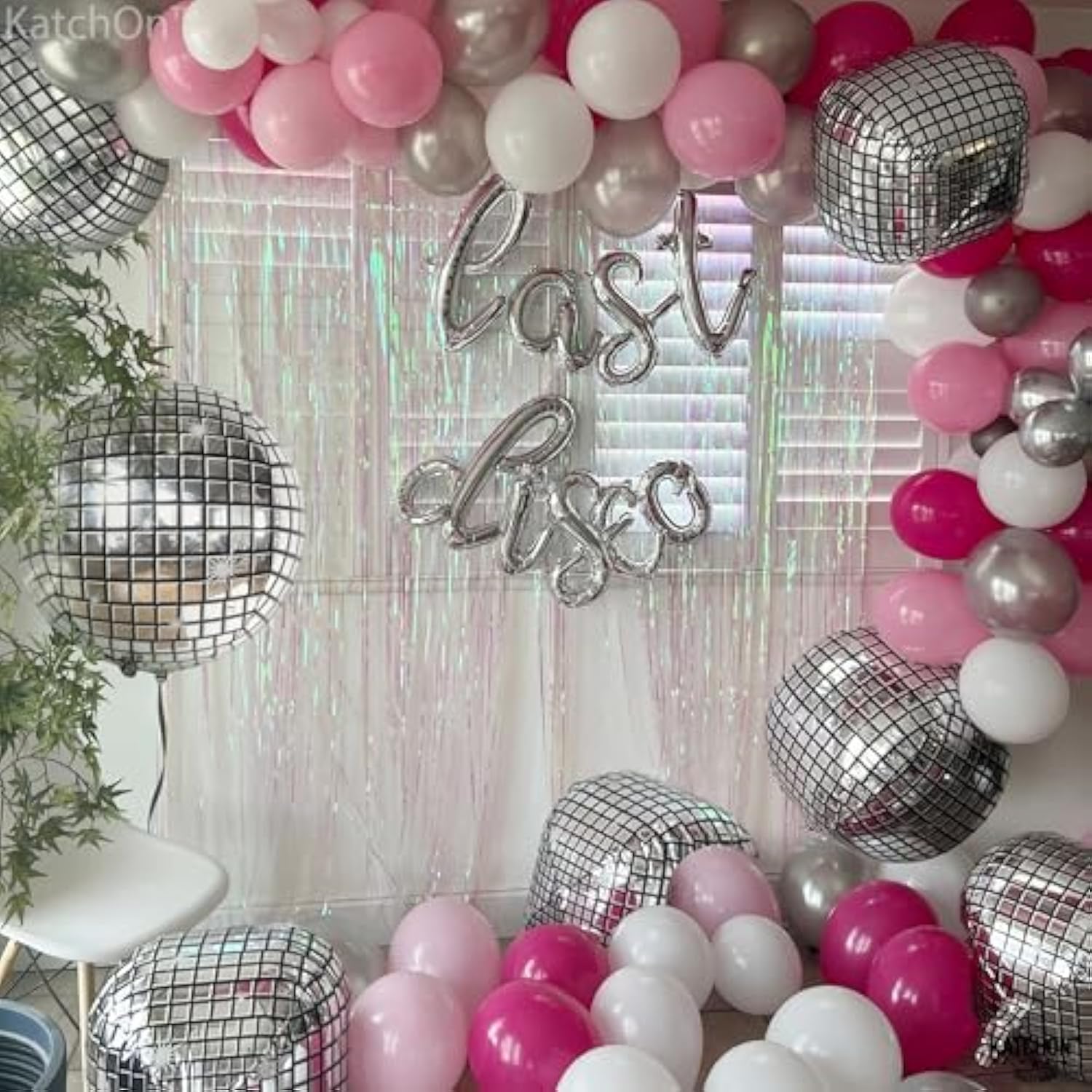 , Silver Disco Ball Balloons - Huge 22 Inch, Pack Of 6 | 4D Sphere Balloons For Disco Party Decorations | Anniversary, Bachelorette, Birthday, Retro Party Decorations | 70S Party Decoration