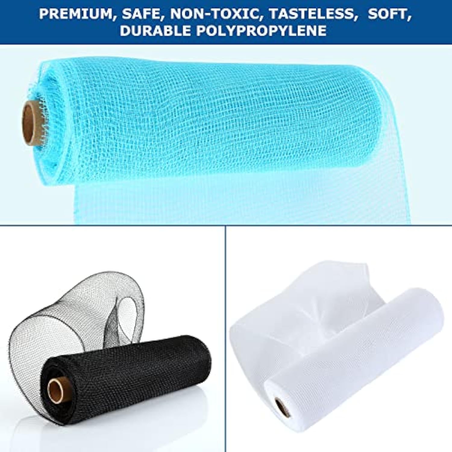 6 Rolls Poly Burlap Mesh 10 Inches Deco Mesh Ribbon 60 Yards Mesh For