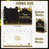Large Greeting Card 25 X 16 Inch Giant Guest Book Jumbo Happy Birthday Card Big Oversize Plastic Custom Guest Book For Women Men Party Decorations(Birthday Theme)