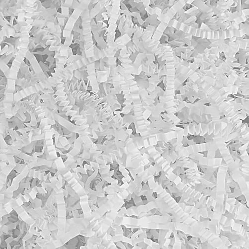 1.5Lb/700G Crinkle Cut Paper Shred Filler, Packing Grass Cushion Paper For Christmas Wedding Birthday Anniversary Valentine'S Day Confetti Box Filling Wrapping Gift Decoration (White)