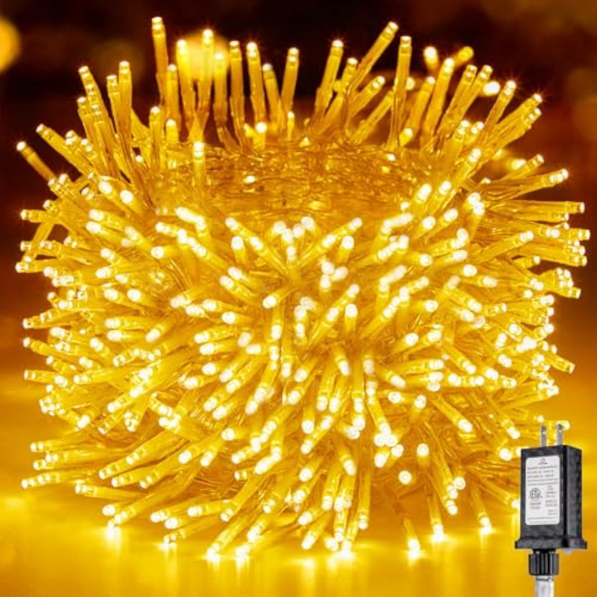 Christmas Tree Lights Outdoor - 200 Led 10 Ft Firecrackers String, 12 Modes Timer Waterproof Connectable Plug-In Twinkle Fairy Lights For Xmas Tree Garland Party