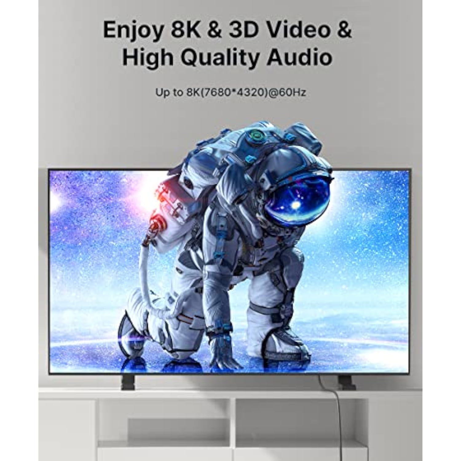 Hdmi Cables 2.1 2 Pack 6Ft, 48Gbps 8K & 4K Ultra High Speed Hdmi Braided Cord,